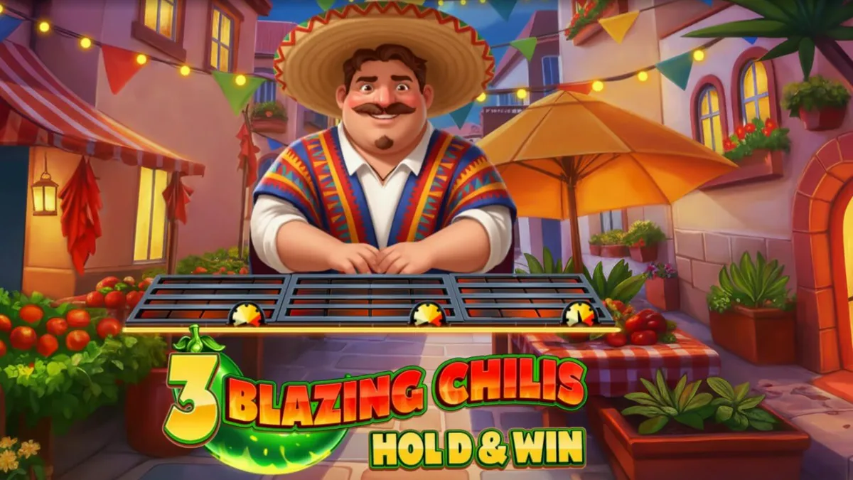 Tampilan visual slot 3 Blazing Chilis dengan tema fiesta Meksiko yang meriah